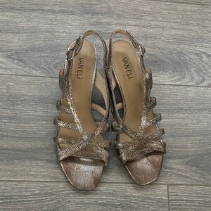 Vaneli - NWT! Metallic Bronze Strappy Slingback Block Heel Sandals - Size 9